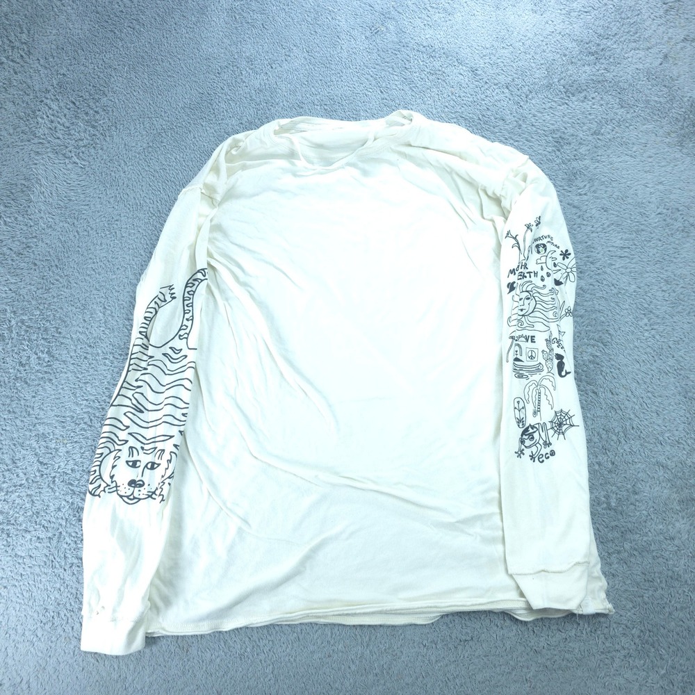 We The Free Shirt Womens XS White Up to Us Tiger Long Sleeve Free People